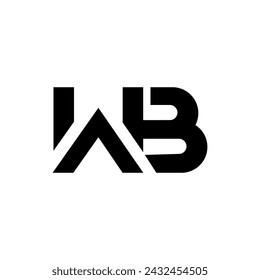 Letter Wb modern unique new shapes alphabet abstract typography monogram logo