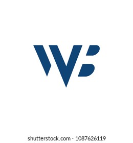 letter wb negative space logo template