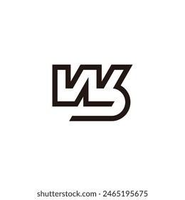 Vector de logotipo lineal de letter wb run motion 