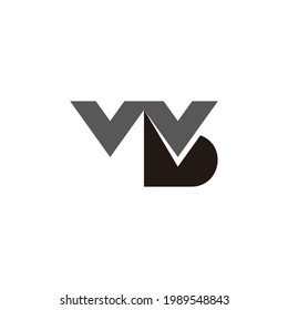 letra wb vector de logotipo geométrico simple