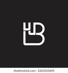 letter wb simple geometric thin line logo vector 