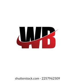 Letter WB simple logo design vector