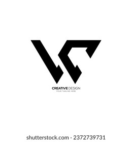 Letter Wc creative shapes alphabet with modern unique stylish monogram logo