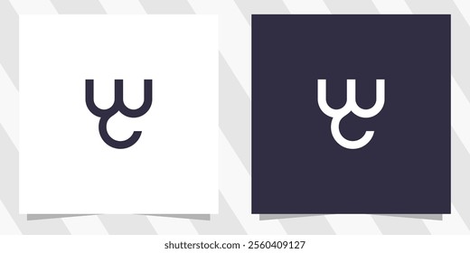 letter wc cw logo design vector