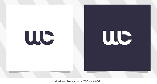 letter wc cw logo design vector