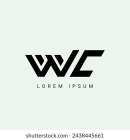 Letter WC and CW monogram initial logo, geometric, modern, gradient, grid logo