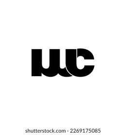 Letter WC simple logo design vector