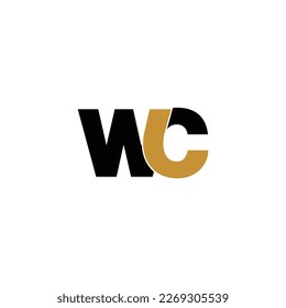 Letter WC simple logo design vector