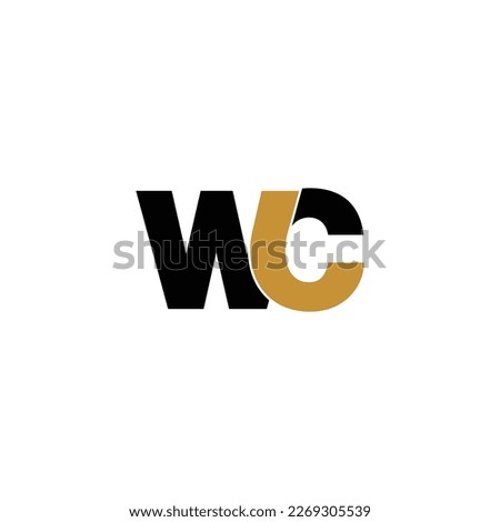 Letter WC simple logo design vector