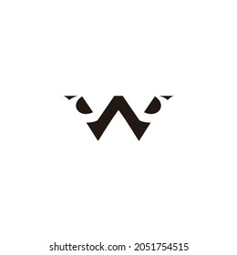 letter wd abstract geometric negative space logo vector