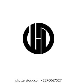 Letter WD circle logo design vector