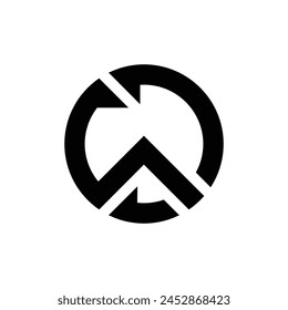 Buchstaben Wd oder Dw Kreisform Kreativ gerundetes Monogramm Logo