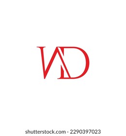 letter wd linked elegant serif font logo vector 
