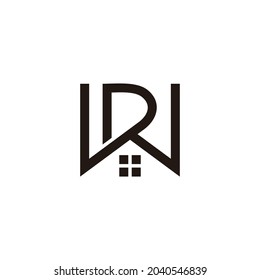 letter wd simple geometric home shape geometric logo vector