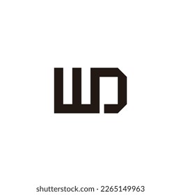 Letter WD square, connect geometric simple symbol logo vector