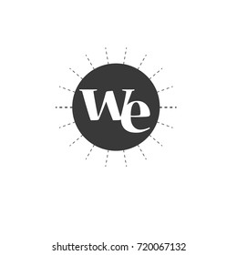 letter we  .com with circle color element design