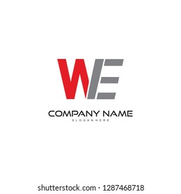 letter we, ew initial logo design vector