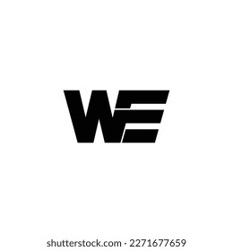 Letter WE simple logo design vector