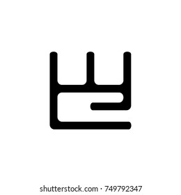 letter we square lines logo vector
