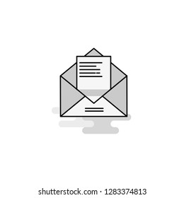 Letter  Web Icon. Flat Line Filled Gray Icon Vector