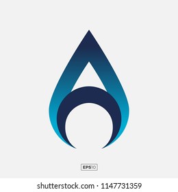 A letter web logo. Clean minimal color business logo. Web drop logotype