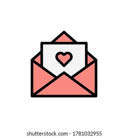 Letter, wedding icon. Simple color with outline vector elements of marriage icons for ui and ux, website or mobile application