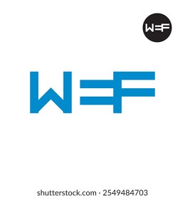 Espaço negativo do logotipo da letra WEF