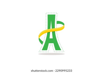 Letter A weight loss logo design template element vector