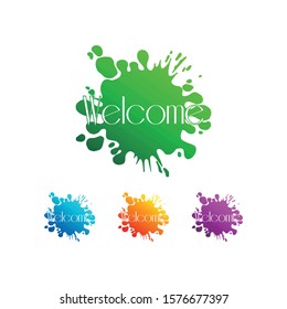 Letter "Welcome" simple logo icon design vector