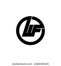 Letter WF circle logo design vector