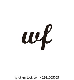 Letter wf connect geometric symbol simple logo vector