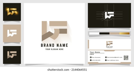 Letter WF or LF monogram logo with business card design