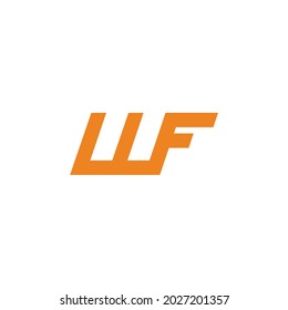 letter wf linked line geometric simple logo vector