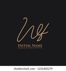 Letter Wf Logo. Initial Letter Design Vector Luxury Colors