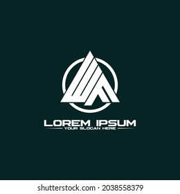 Letter WF triangle logo design vector