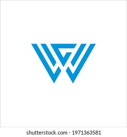 letter WG logo design vector sign