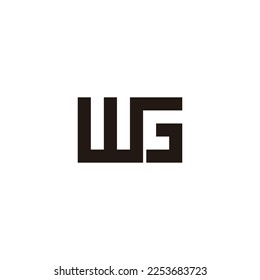 Letter WG square geometric simple symbol logo vector