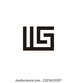 Letter WG square, unique geometric symbol simple logo vector