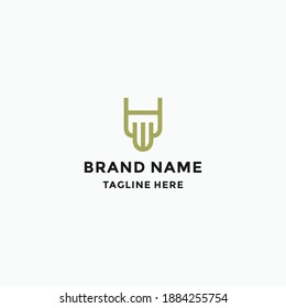 letter wh abstract logo design vector template