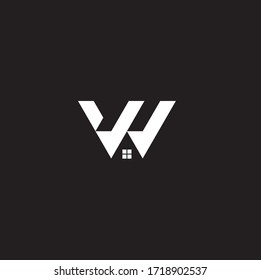 letter wh home logo design ,