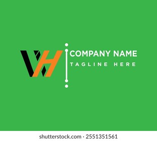 letter WH HW business logo design vector