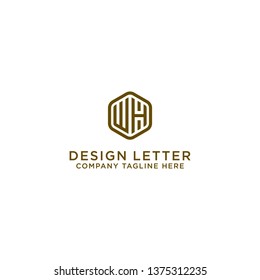 Letter WH Initial icon / Monogram.- Vector inspiration logo design - Vector