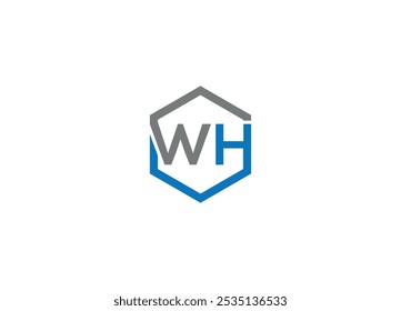 Letter WH logo design Initial vector Custom brand logo template
