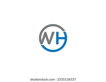 Letter WH logo design Initial vector Custom brand logo template