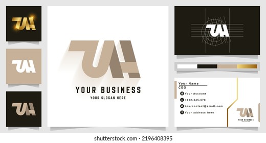 Letter WH or NH monogram logo with business card design