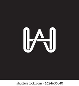 letter wh simple linked geometric line logo vector