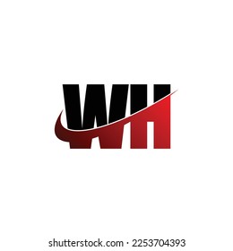 Letter WH simple logo design vector