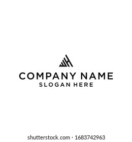 letter wh triangle logo design vector illustration template