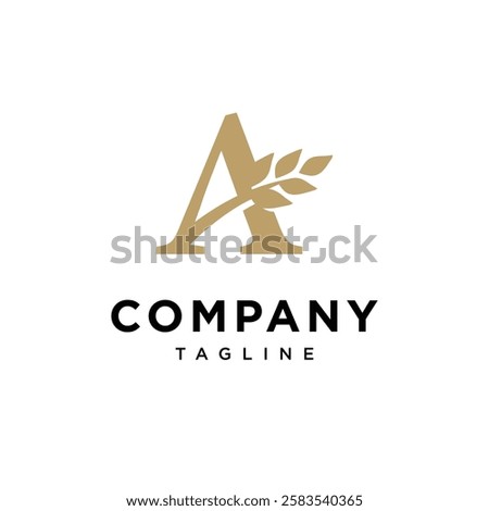 Letter A Wheat Logo Icon Vector