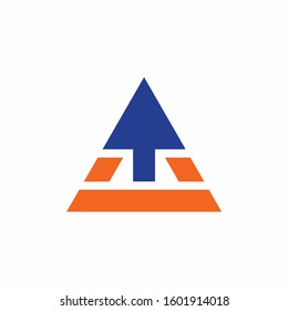 letter A which formed pyramid and arrow